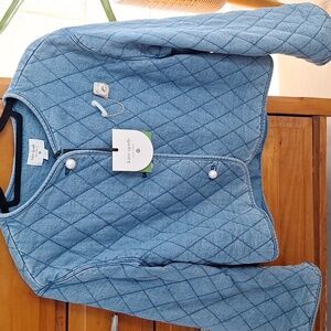 Kate Spade Denim Blue Quilted Jacket